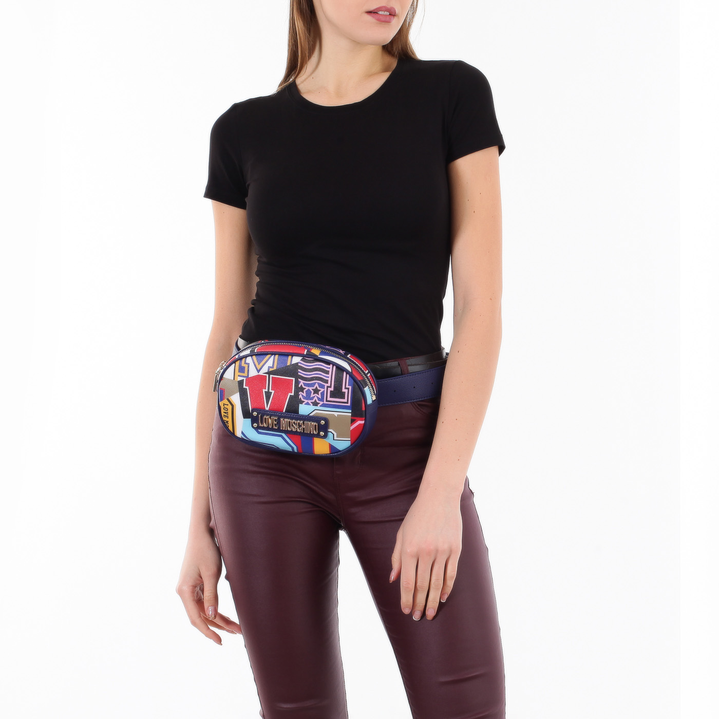 Овальная поясная сумочка Love Moschino Graphic Alphabet