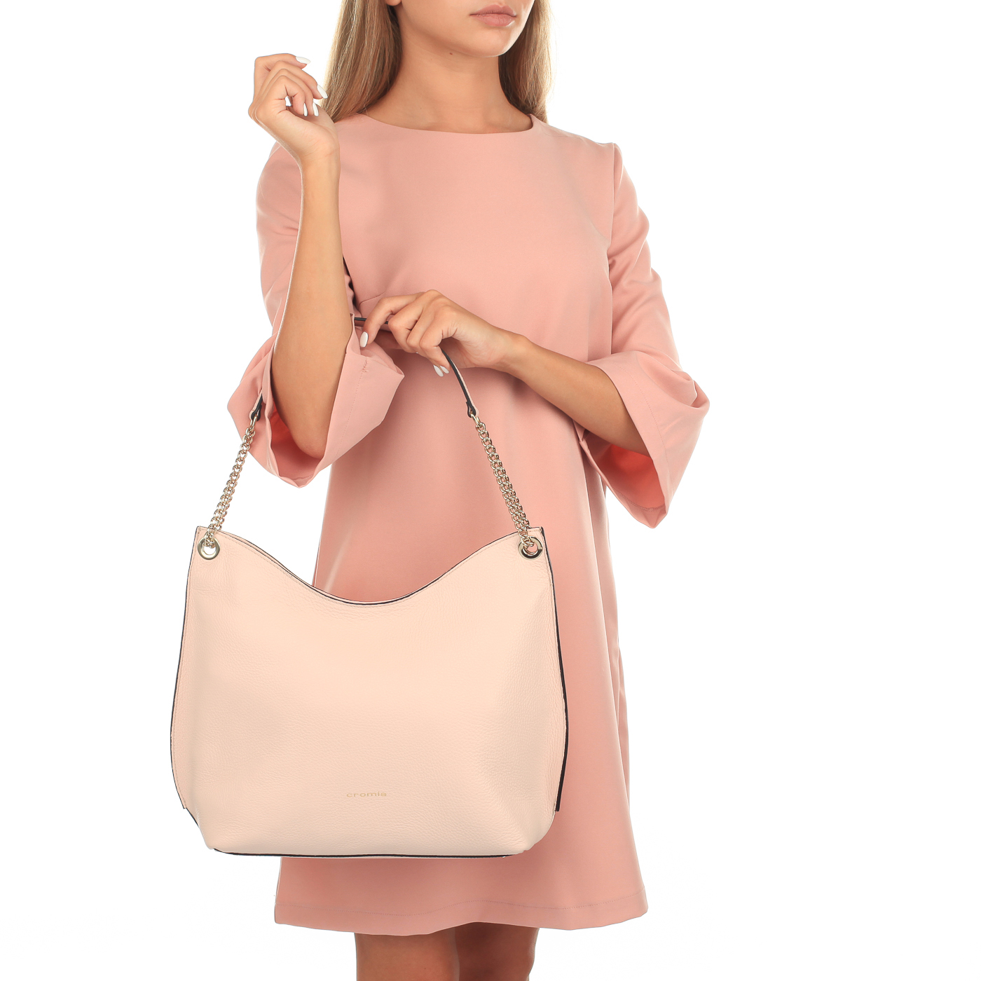 Сумка из кожи на молнии Cromia Corinna