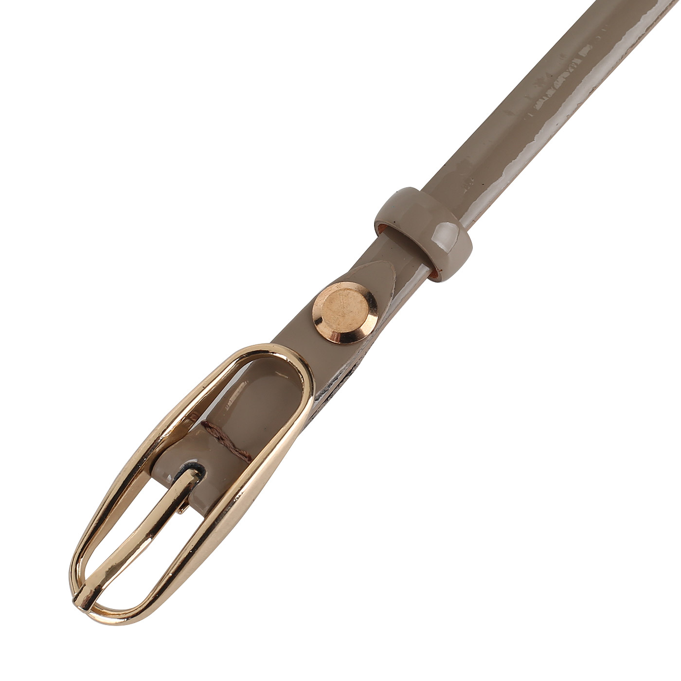 Лаковый ремень из бежевой кожи Chatte 