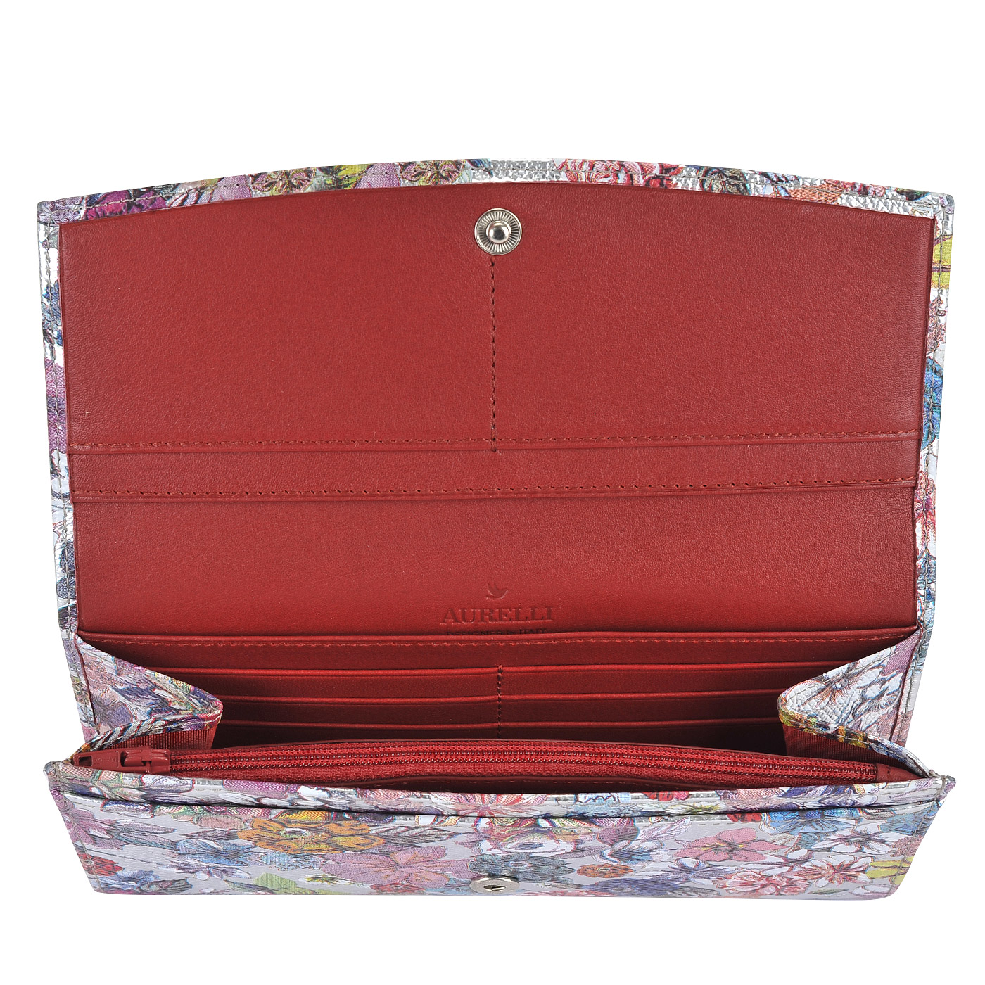 Женское кожаное портмоне с принтом Aurelli Luna fiore