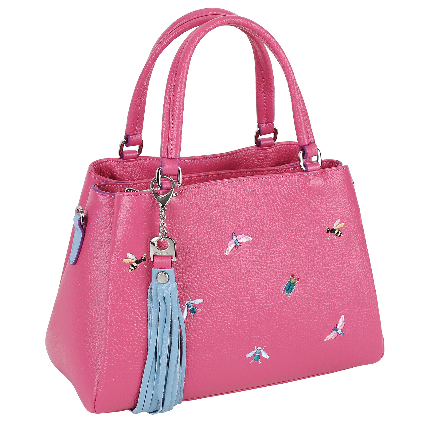 Кожаная сумка с вышивкой Curanni 