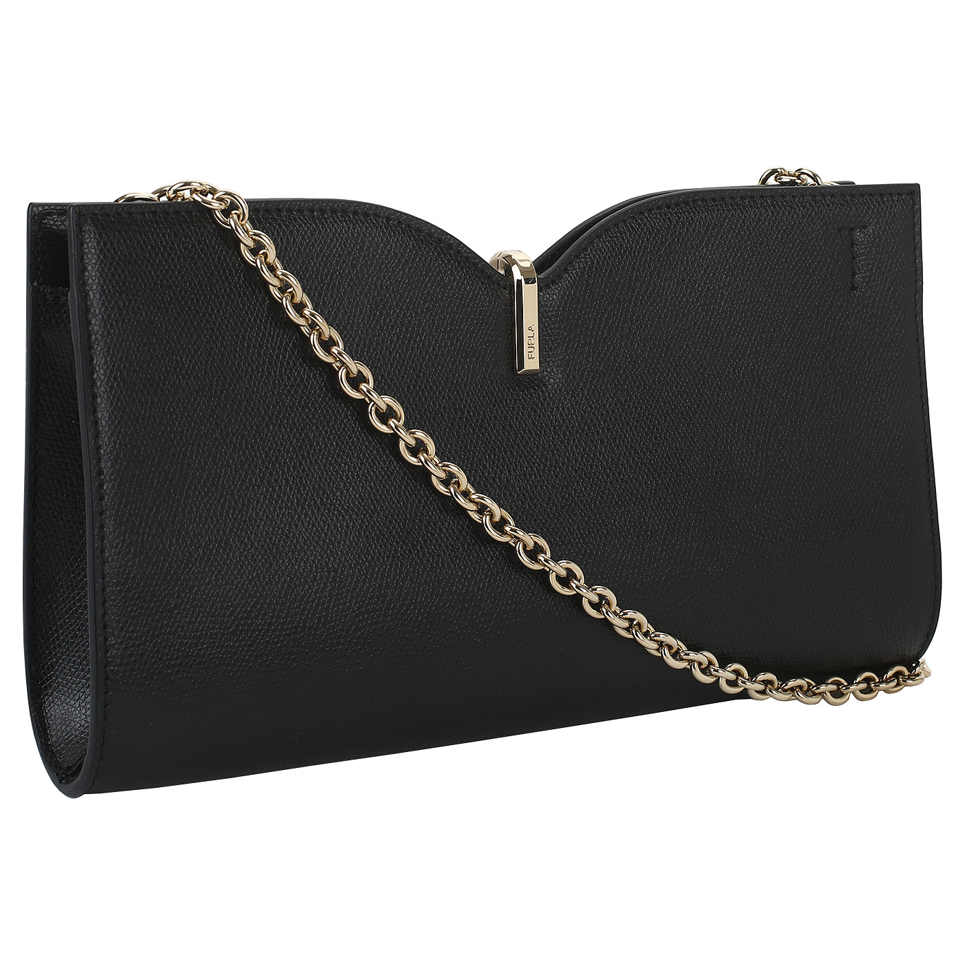 Черный клатч с цепочкой Furla Ribbon