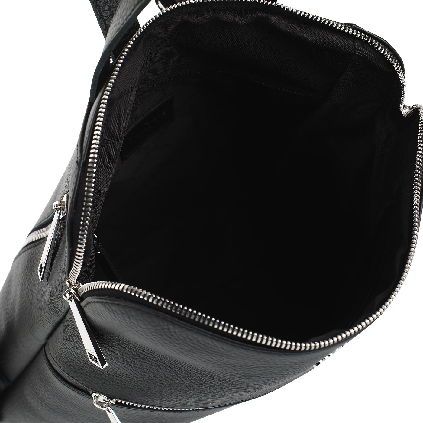 Черный кожаный рюкзак Chatte 