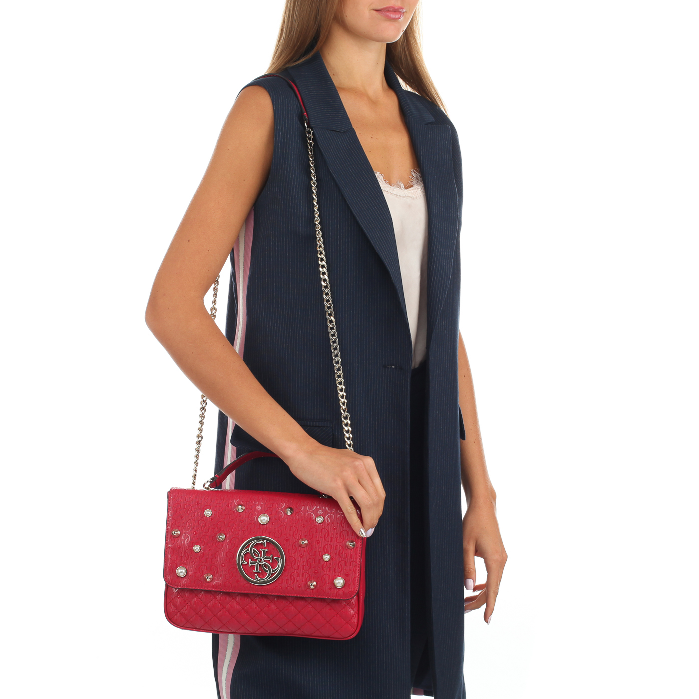 Стеганая сумочка через плечо Guess Giola