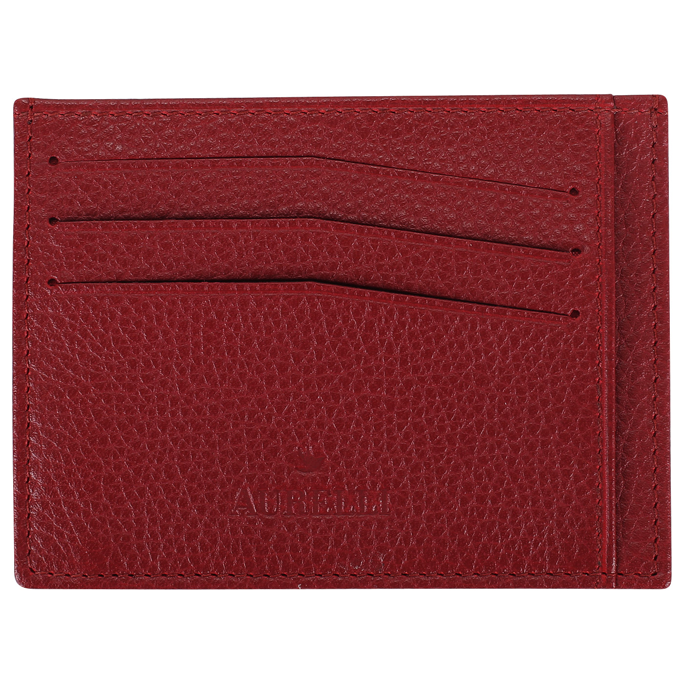 Aurelli Красная кожаная визитница