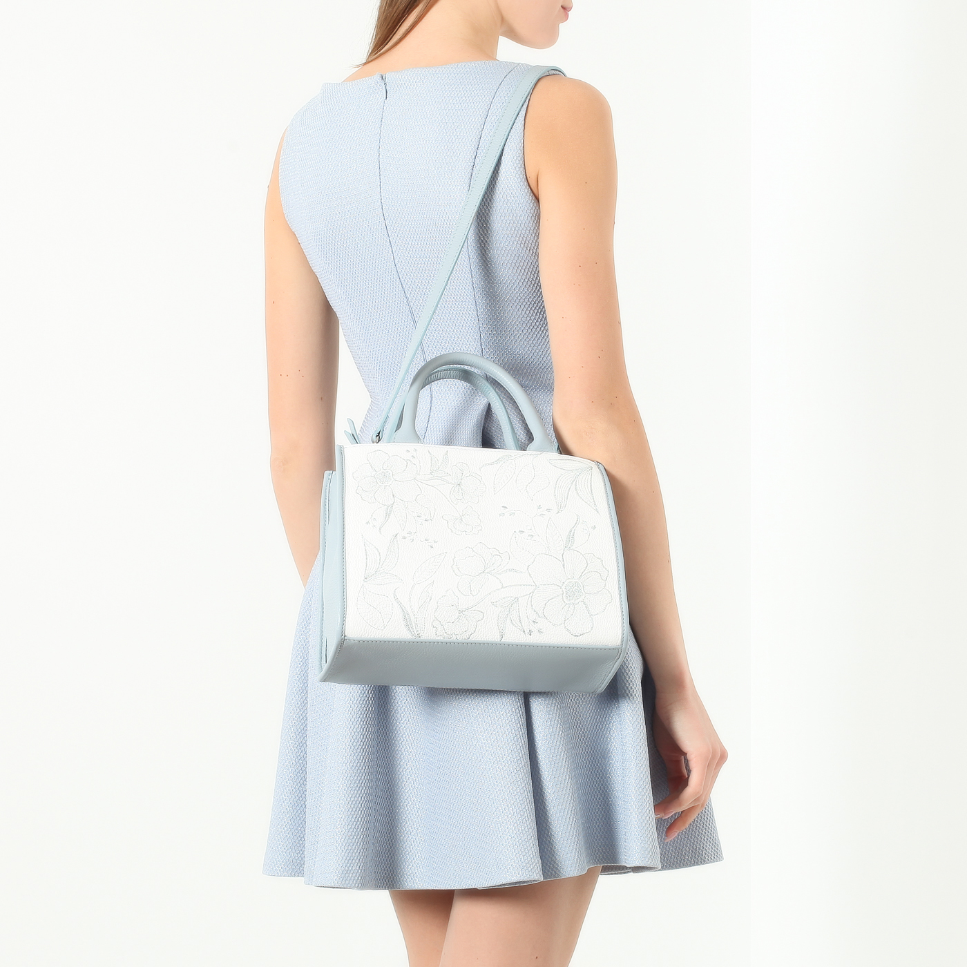 Кожаная сумка с вышивкой Marina Creazioni 