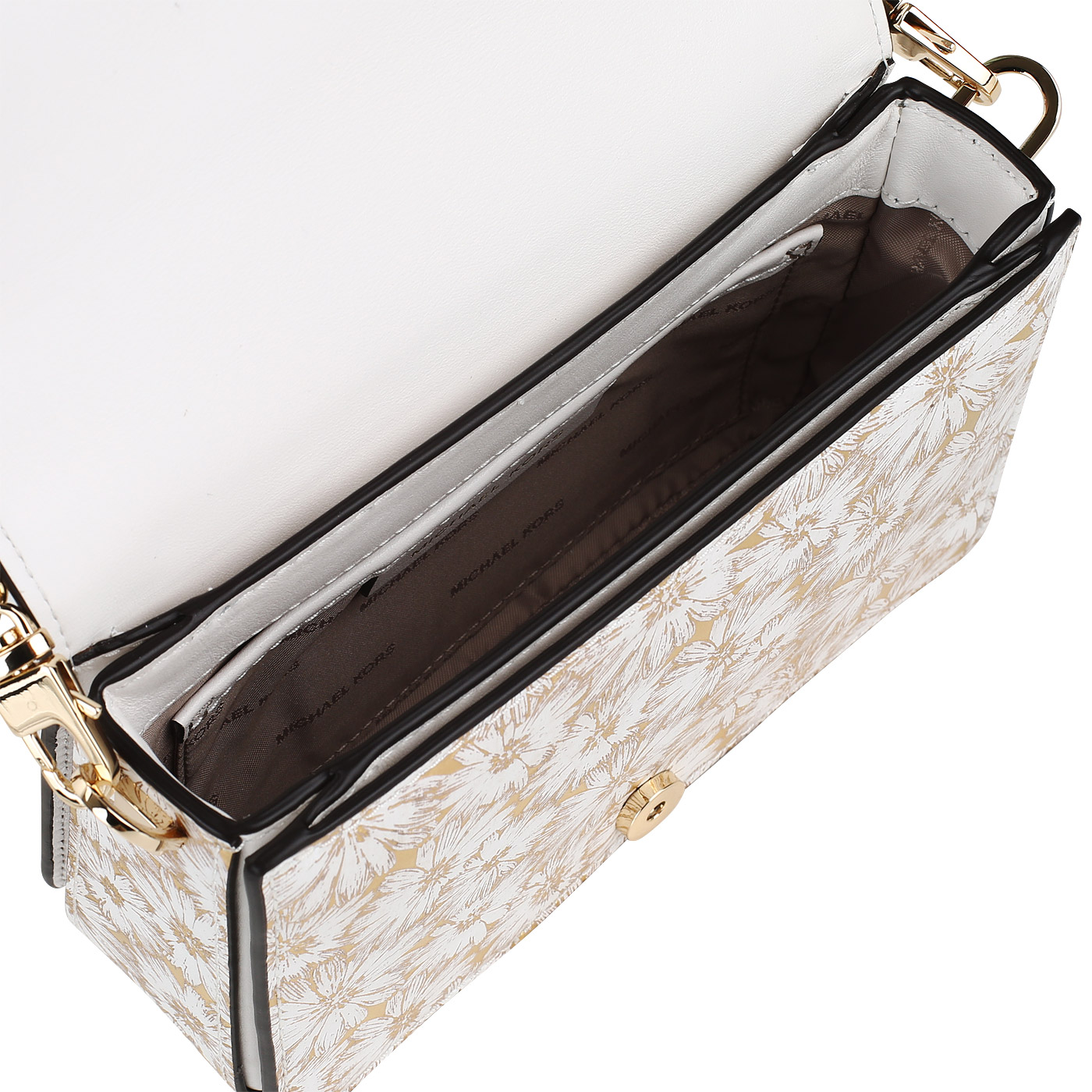 Белая кожаная сумочка с принтом Michael Kors Jade